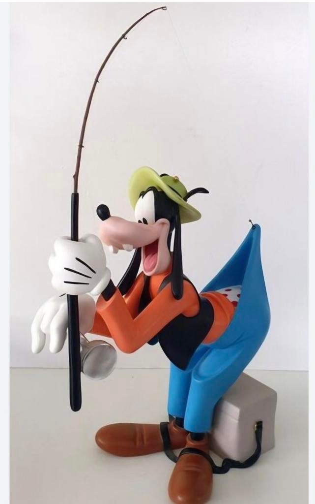 GEZOCHT! Dit Goofy beeld. Goofy vissend. Goofy vist., Ophalen of Verzenden, Goofy of Pluto, Zo goed als nieuw, Beeldje of Figuurtje
