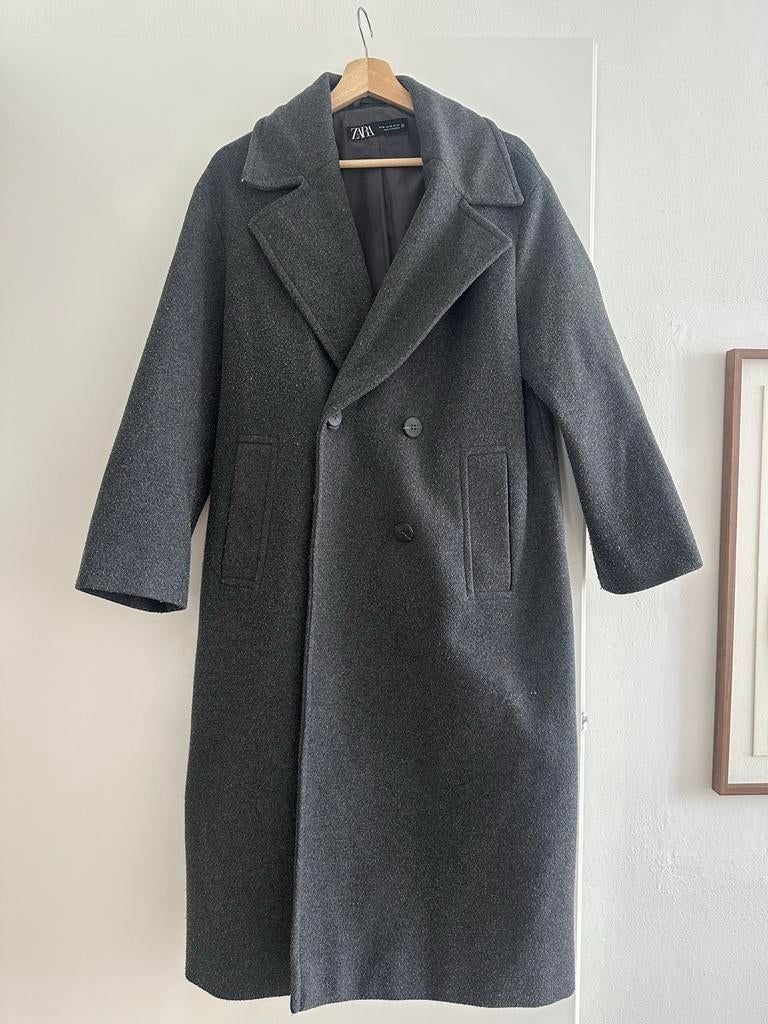Zara Grijze Lange Jas - Maat XS, Ophalen of Verzenden, Zo goed als nieuw, Maat 34 (XS) of kleiner, Grijs