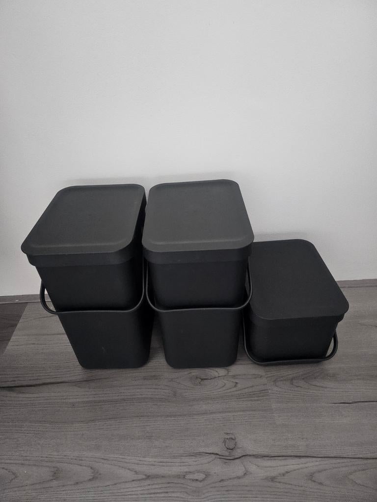 €30 Brabantia Sort & Go 3 stuks voor €30, Huis en Inrichting, Woonaccessoires | Prullenbakken, Ophalen, Kunststof, Gebruikt, Minder dan 50 cm