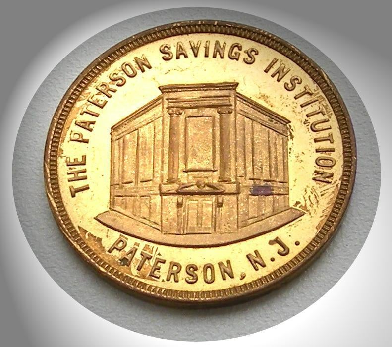 Promotiepenning The Paterson Savings Institution, ca. 1930, Ophalen of Verzenden, Noord-Amerika, Losse munt