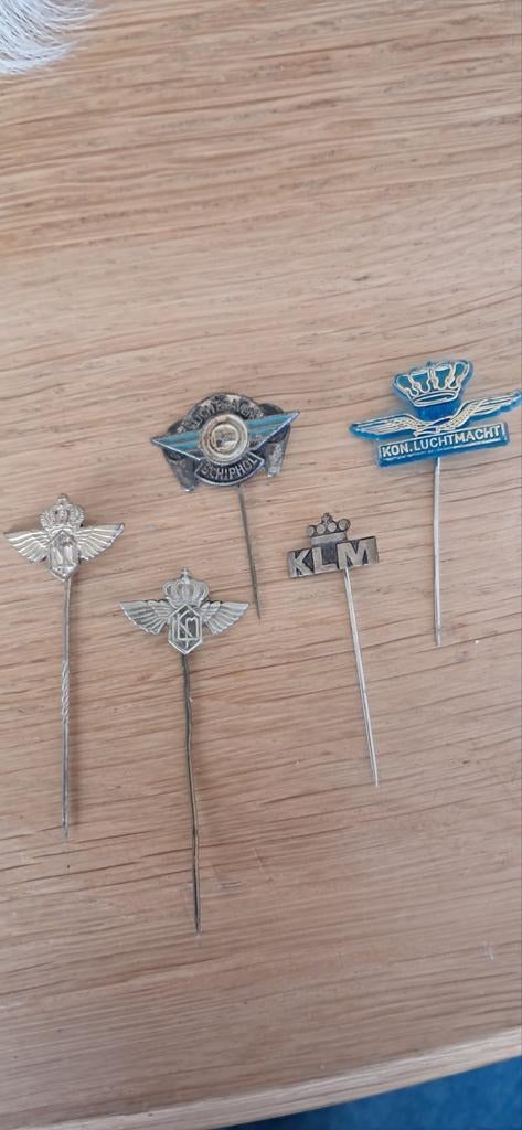 5 KLM en Luchtmacht Speldjes - Vintage Collectie, Ophalen of Verzenden