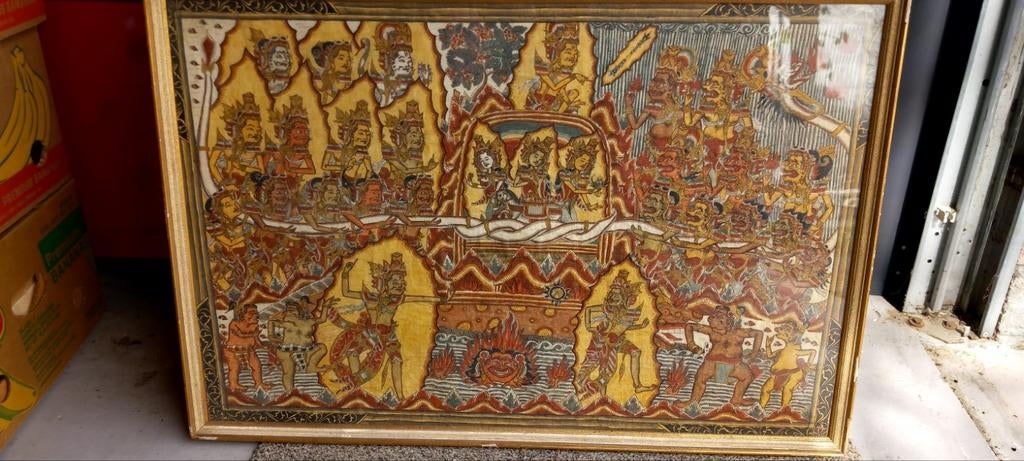 Antieke Balinese Kamasan schildering, Indonesië, Ophalen of Verzenden