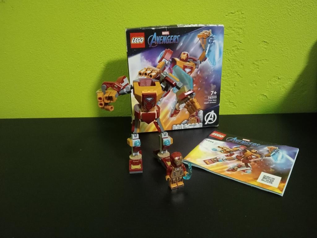 Lego 76203: Iron Man Mech Armour, Kinderen en Baby's, Speelgoed | Duplo en Lego, Ophalen of Verzenden, Zo goed als nieuw