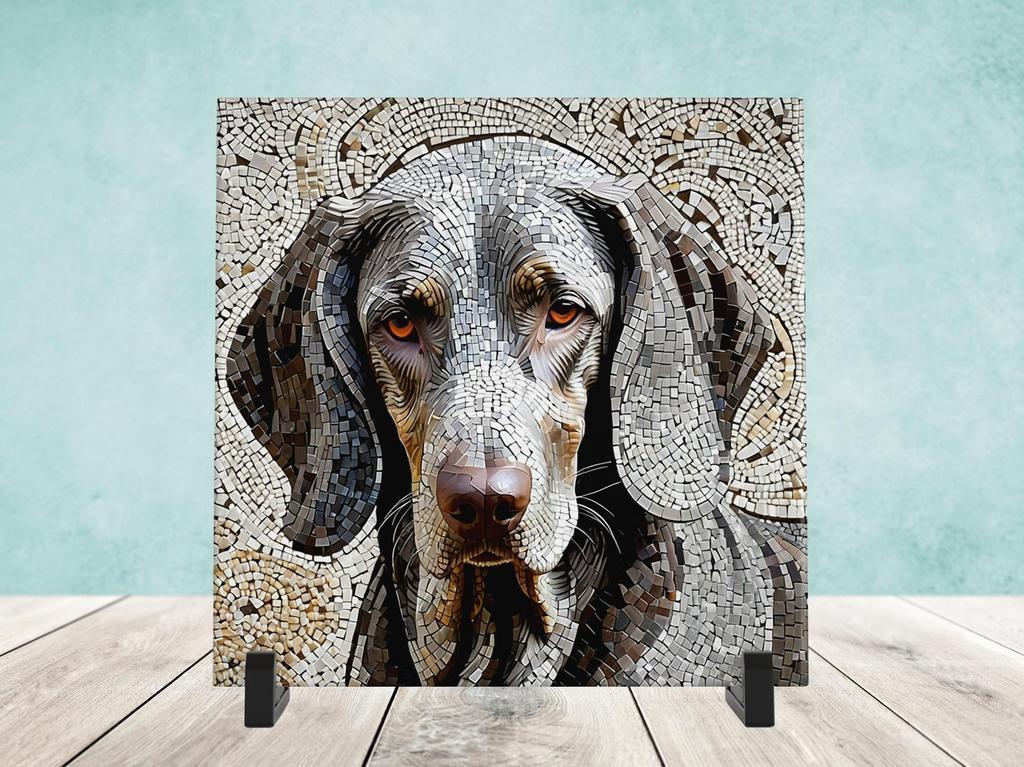 Weimaraner Mozaïek tegel incl houder, Ophalen of Verzenden, Nieuw
