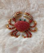 Krab broche met rode steentjes, Overige materialen, 4 tot 7 cm, Nieuw, Ophalen of Verzenden