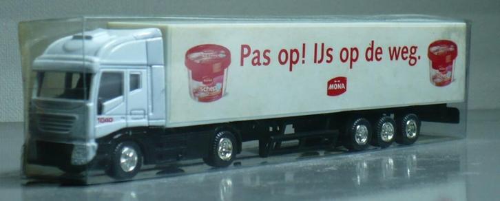 Model vrachtauto met MONA-ijs oplegger  NOG 3 DAGEN, Hobby en Vrije tijd, Modelauto's | 1:87, Nieuw, Bus of Vrachtwagen, Overige merken