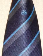 KLM Cargo stropdas blauw-grijs gestreept Luchtvaart Maatsch., Verzamelen, Luchtvaart en Vliegtuigspotten, Ophalen of Verzenden