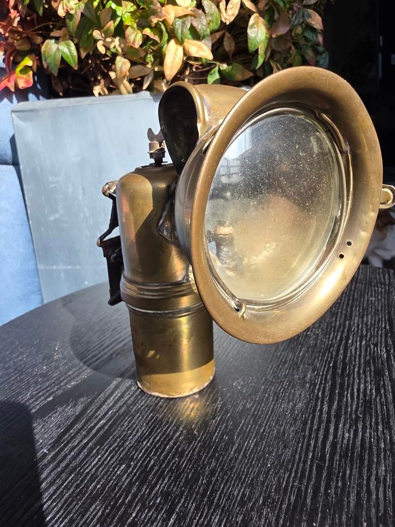 Antieke messing mijnlamp / carbidlamp, Ophalen of Verzenden