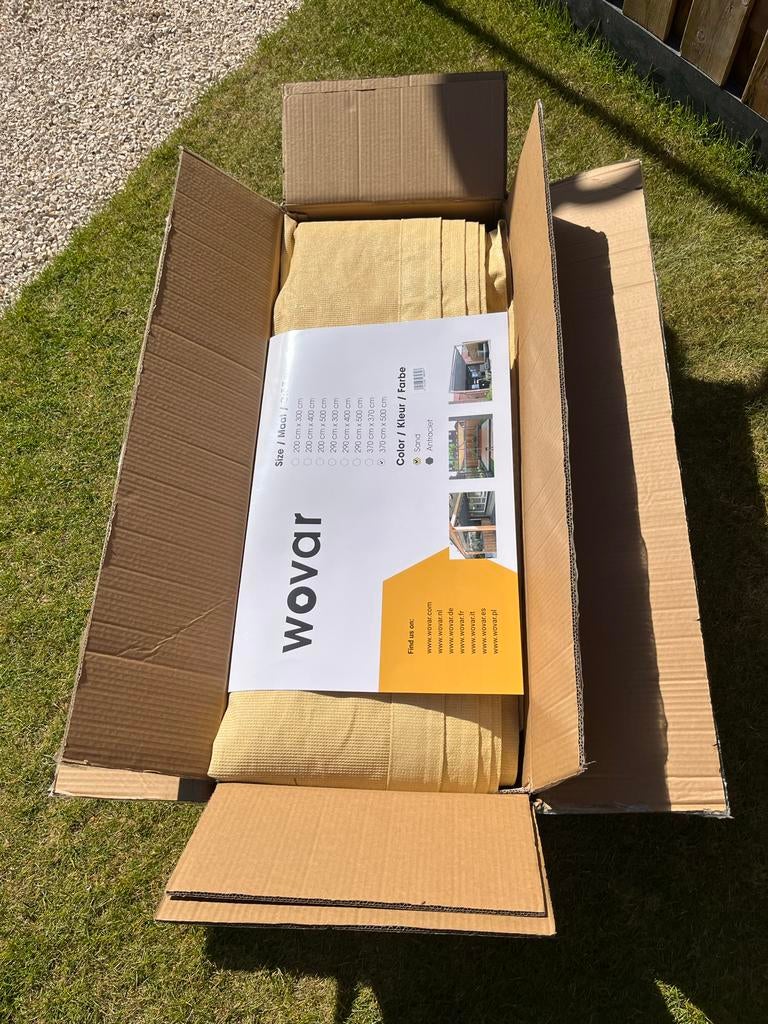 Nieuw - Wovar harmonica schaduwdoek, Tuin en Terras, Schaduwdoeken, Ophalen of Verzenden, Nieuw