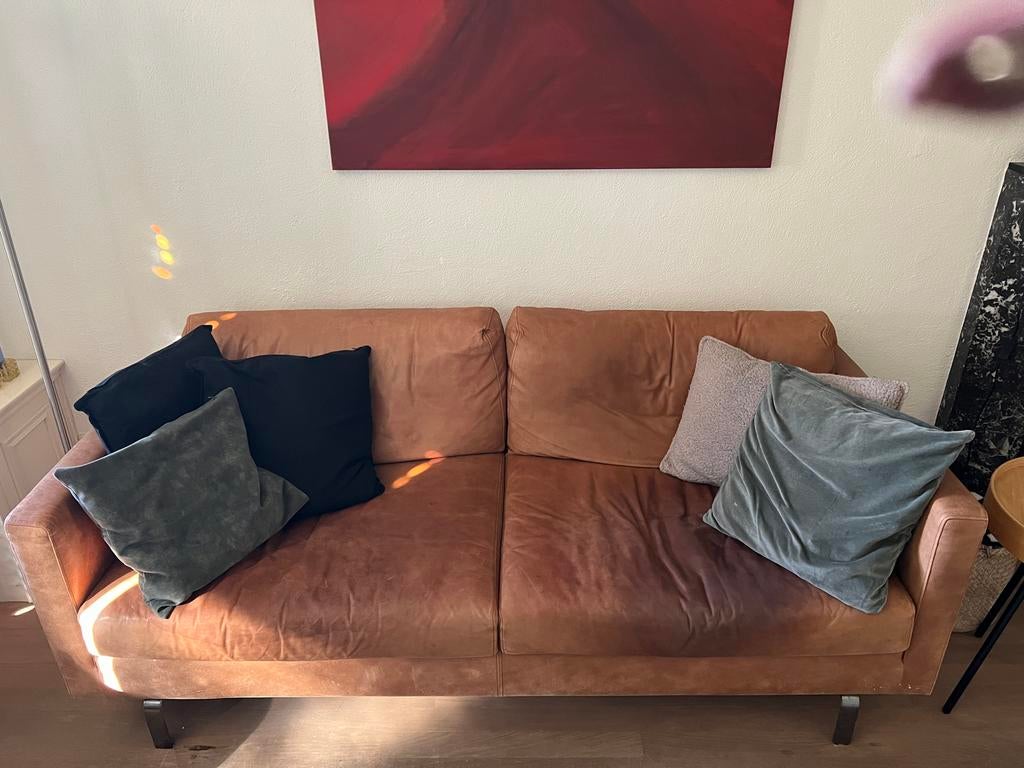 Leren bank, Ophalen, Modern design, Gebruikt, 150 tot 200 cm