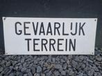 Oud Metalen Defensie bord
Gevaarlijk terrein., Ophalen of Verzenden