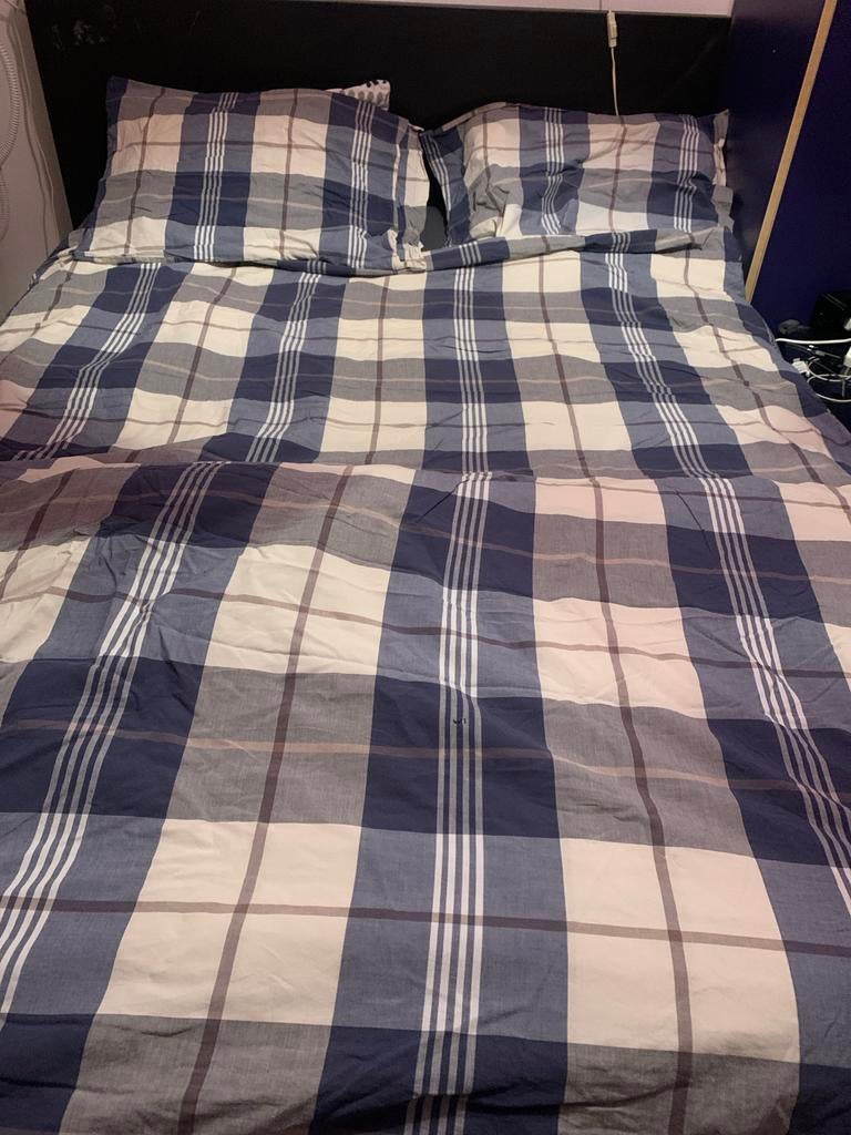 IKEA Dekbedovertrek 200x200 cm - Geruit, Gebruikt, Blauw, Dekbedovertrek, Tweepersoons