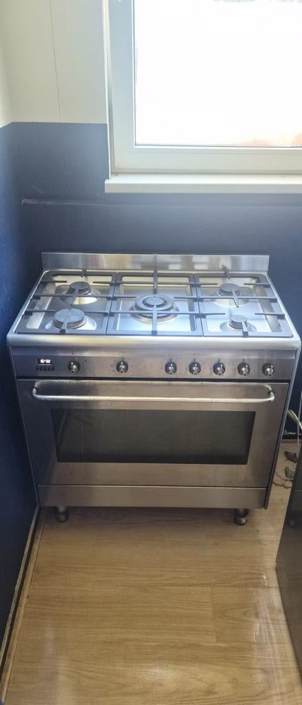 Smeg snl90d9 5-pits gasfornuis met oven, Ophalen, Gebruikt, Oven, Hete lucht