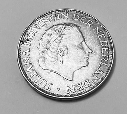 NEDERLANDSE ZILVEREN JULIANA RIJKSDAALDER 1962, Koningin Juliana, Zilver, Ophalen of Verzenden, Losse munt