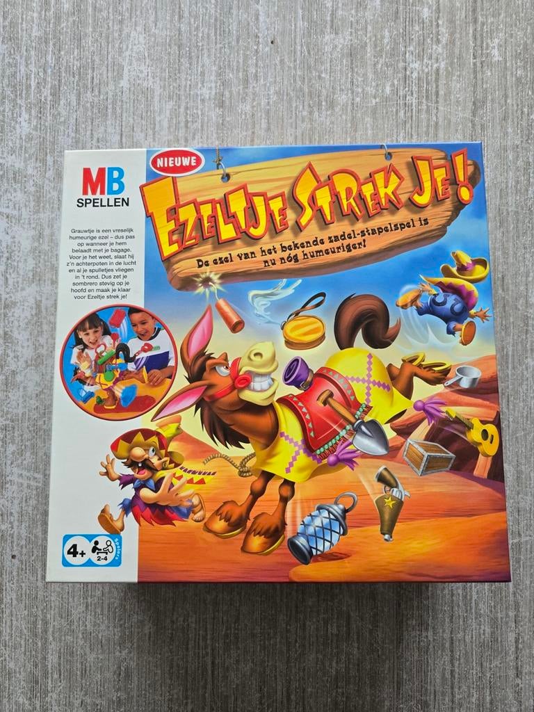 Ezeltje Strek Je! - Het bekende zadel-stapelspel, Een of twee spelers, Ophalen of Verzenden, Gebruikt, MB Spellen