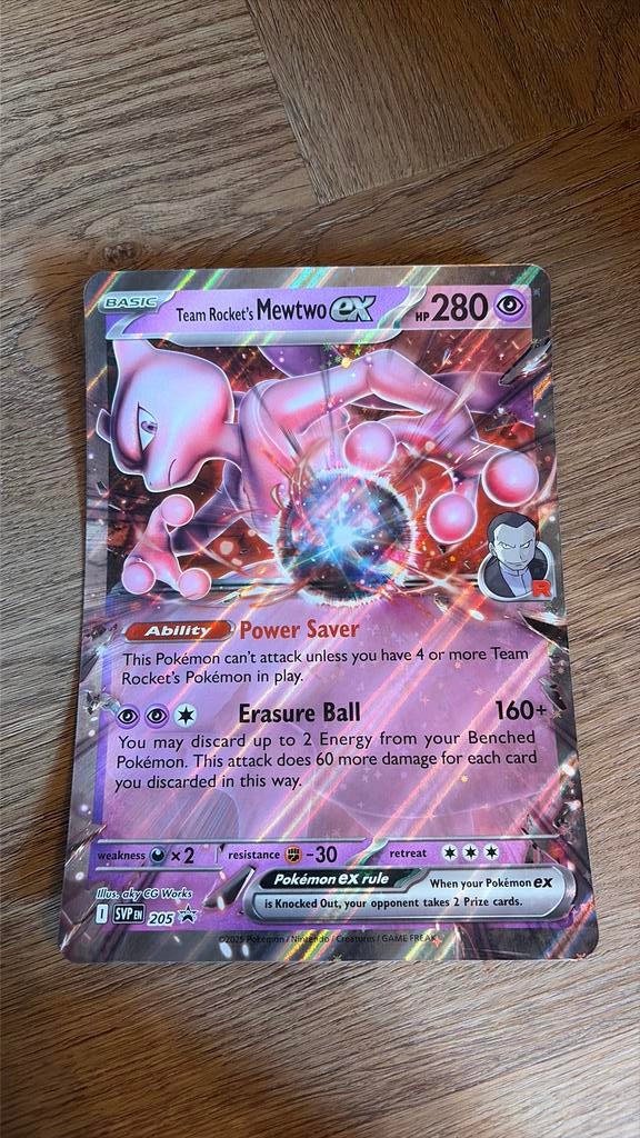 Team Rocket’s Mewtwo EX jumbo pokemon kaart, Ophalen of Verzenden, Zo goed als nieuw
