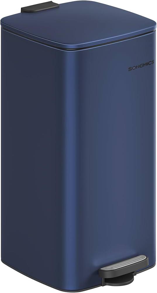 30 liter prullenbak pedaalemmer staal, softclose, nachtblauw, Ophalen of Verzenden, Nieuw, Rvs, 50 tot 75 cm