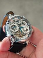 Stuhrling automatic Anatol 371 skeleton automatisch, Overige merken, Leer, Staal, Polshorloge