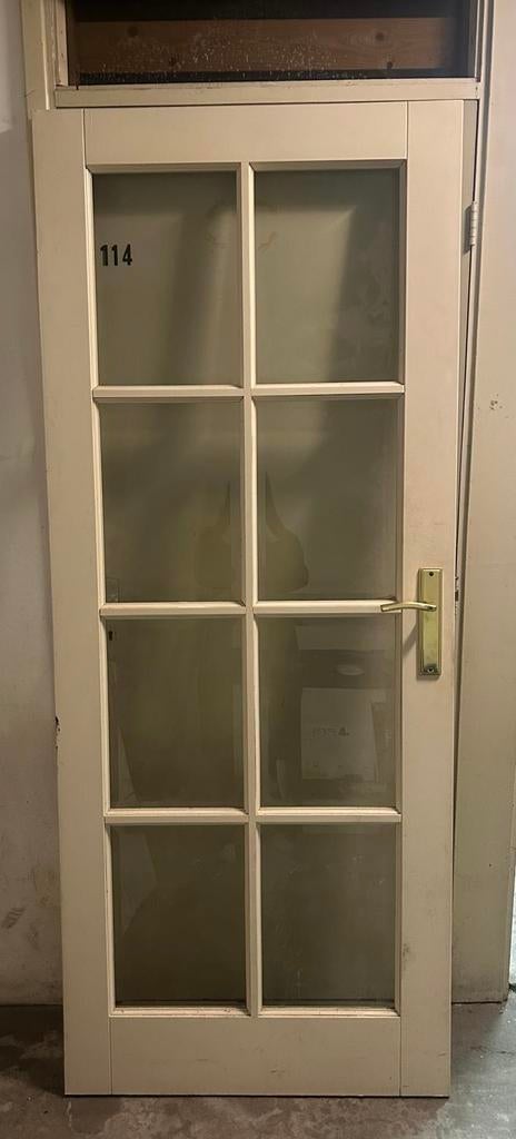 Deur met glas, Binnendeur, Ophalen of Verzenden, 200 tot 215 cm, Glas