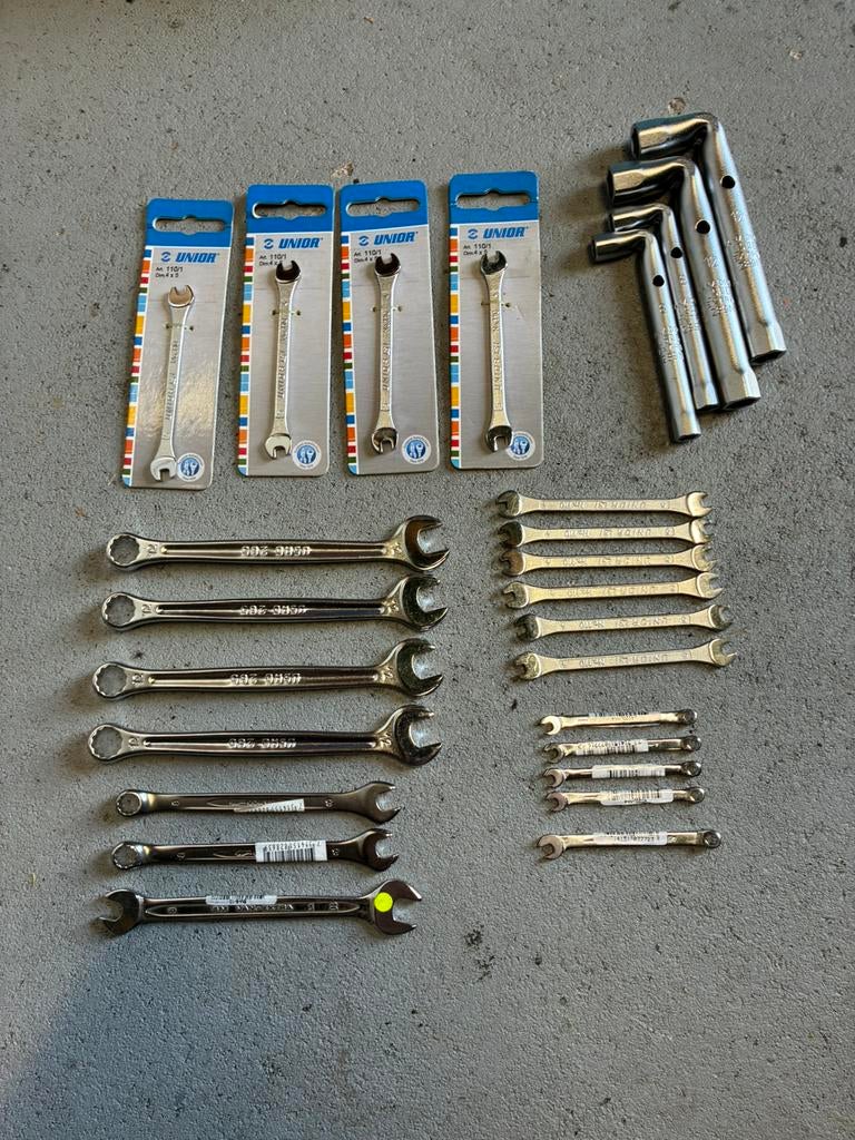 Restpartij kleine sleutels USAG-Bahco-Unior 26 stuks, Ophalen of Verzenden, Zo goed als nieuw