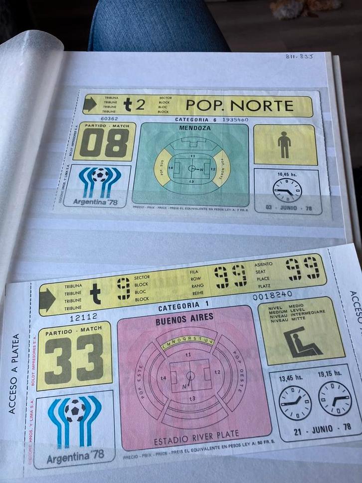 Tickets Nederlands Elftal deelname EK/WK vanaf 1978, Verzamelen, Sportartikelen en Voetbal, Gebruikt, Overige binnenlandse clubs