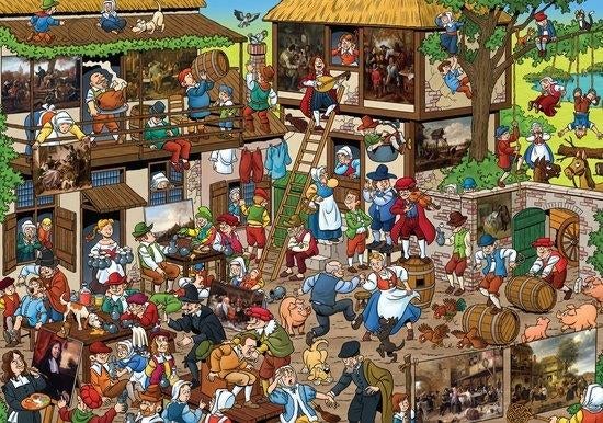 Puzzel 1000 st: That's Life: Gallery Edition: Jan Steen, Ophalen of Verzenden, 500 t/m 1500 stukjes, Zo goed als nieuw
