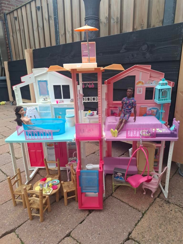 Barbiehuis met alles erbij!!! En inklapbaar., Ophalen, Toebehoren