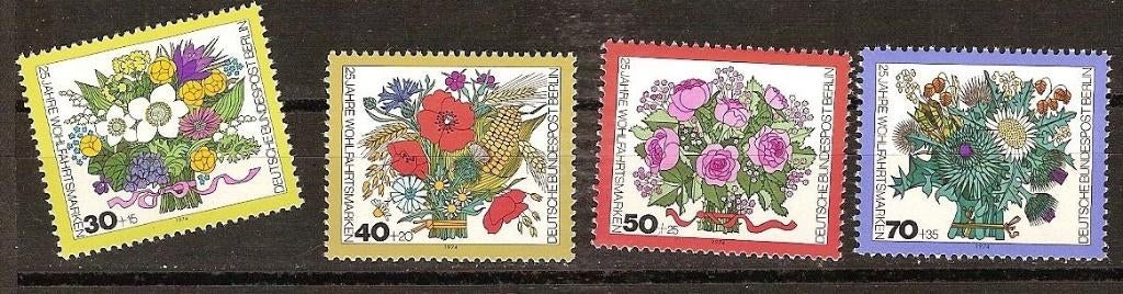 Bloemen Berlin 473-476 postfris e.a. bloemen Berlin pf, Ophalen of Verzenden, Postfris, Dier of Natuur