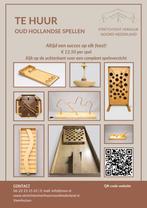 Oud hollandse spellen te huur - spellen - houten spellen, Hobby en Vrije tijd, Feestartikelen | Verhuur, Ophalen, Gebruikt, Overige