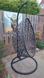 Zwarte hangstoel ei - comfortabel en stijlvol, Ophalen, Gebruikt, Metaal