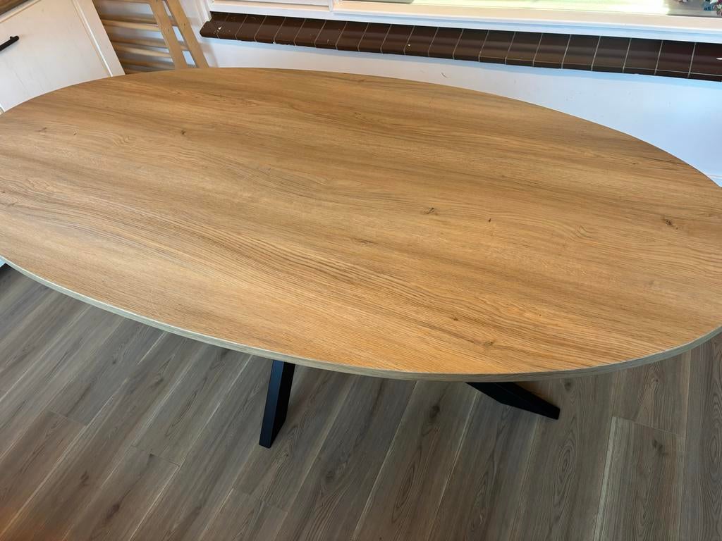 Ovale eettafel 210x100cm - Modern design, Ophalen, Gebruikt, 100 tot 150 cm, 200 cm of meer