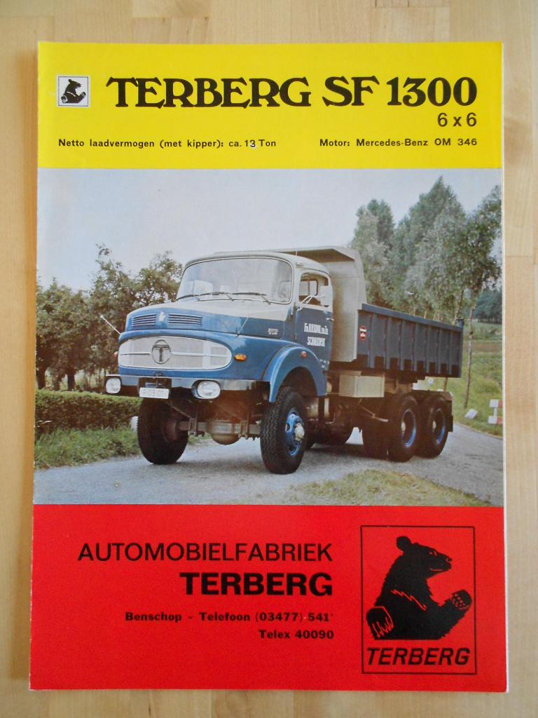 Terberg SF1300 Brochure ca 1974 6x6, Boeken, Ophalen of Verzenden, Zo goed als nieuw, Overige merken, Terberg