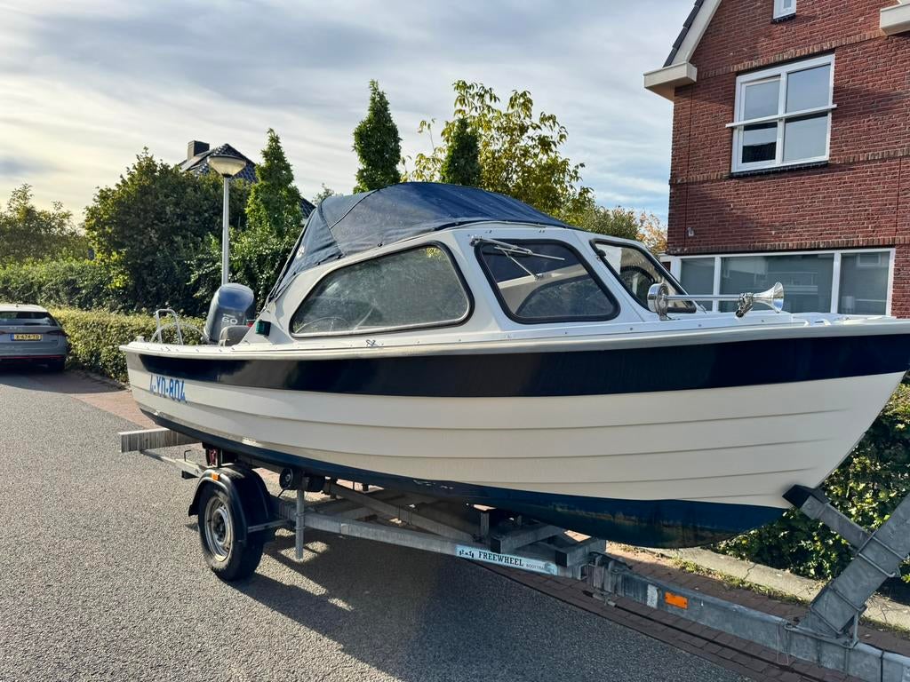 Zeer goed onderhouden Noorse Askeladden met 60 pk Yamaha, Ophalen, Gebruikt, Buitenboordmotor, Polyester