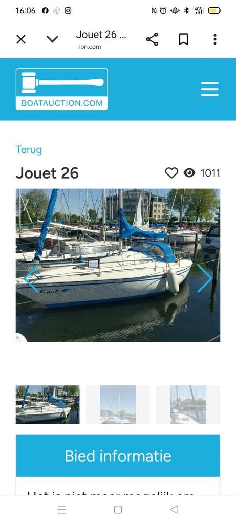 Jouet 26 complete kajuitzeilboot bouwjaar 1977, Watersport en Boten, Kajuitzeilboten en Zeiljachten, Gebruikt, Diesel, Ophalen of Verzenden