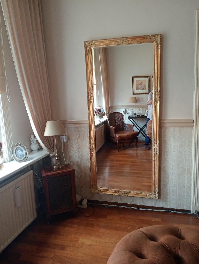 Chique!! 183x83cm Antiek-Gold "Facet" Unieke "Barok" Spiegel, Huis en Inrichting, Ophalen, Zo goed als nieuw, 75 tot 100 cm, 150 tot 200 cm