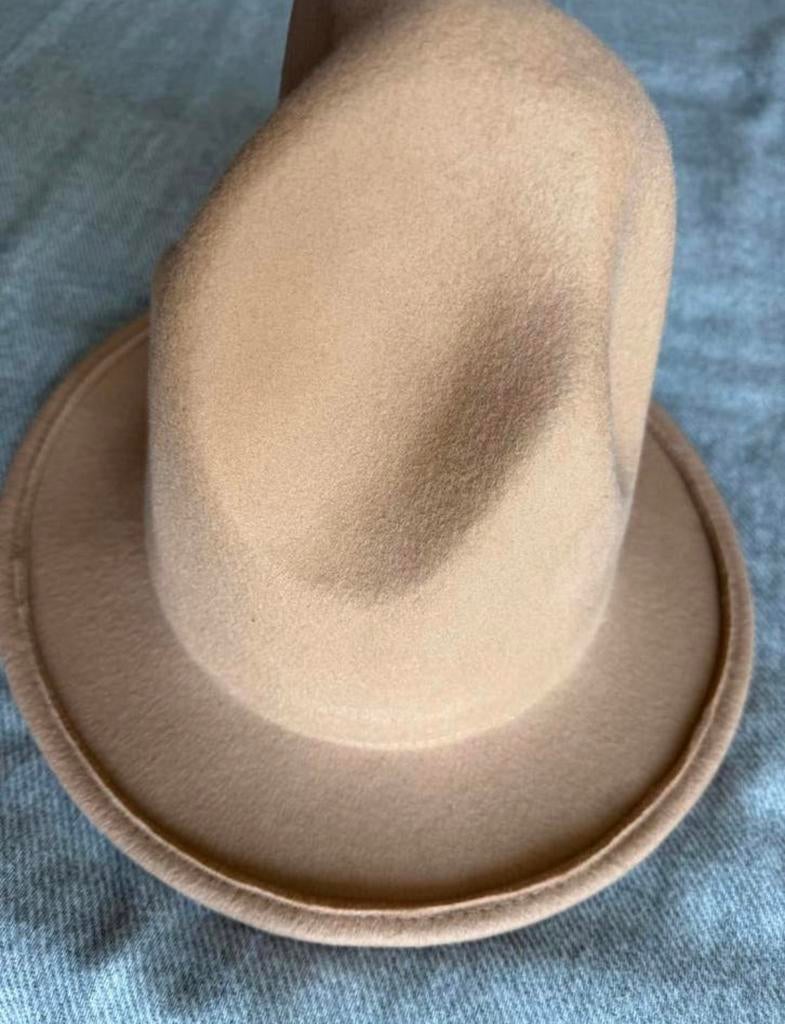 Beige wollen hoed, mountain hat stijl, Ophalen of Verzenden, Gedragen, One size fits all, Hoed