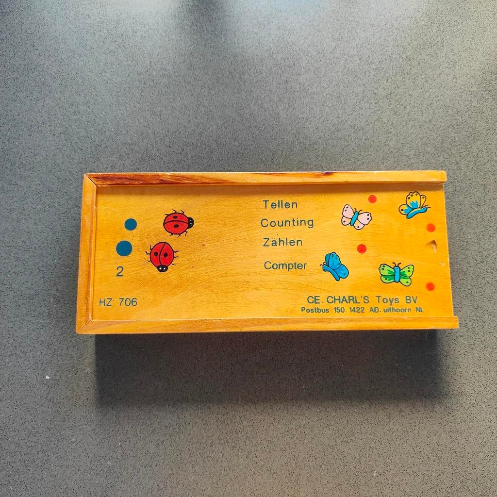 Vintage houten rekenspel telspel CE Charl's Toys, Ophalen of Verzenden, Zo goed als nieuw, Rekenen