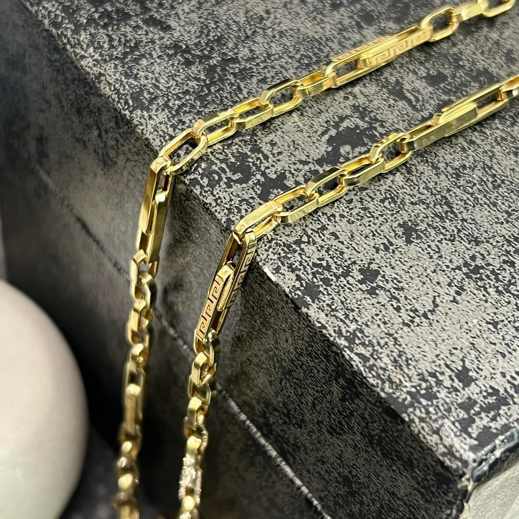 14k gouden ketting monte carlo versace schakel, Sieraden, Tassen en Uiterlijk, Kettingen, Ophalen of Verzenden, Zo goed als nieuw