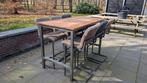 Bartafel 160x90x110 met 6 barstoelen, 50 tot 100 cm, Zo goed als nieuw, Vijf personen of meer, 150 tot 200 cm
