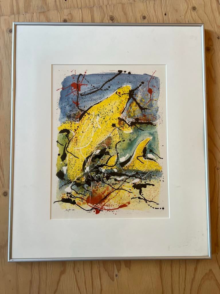 Reproductie werk Pacific van Nic Jonk in zilverkleurige lijs, Antiek en Kunst, Ophalen of Verzenden