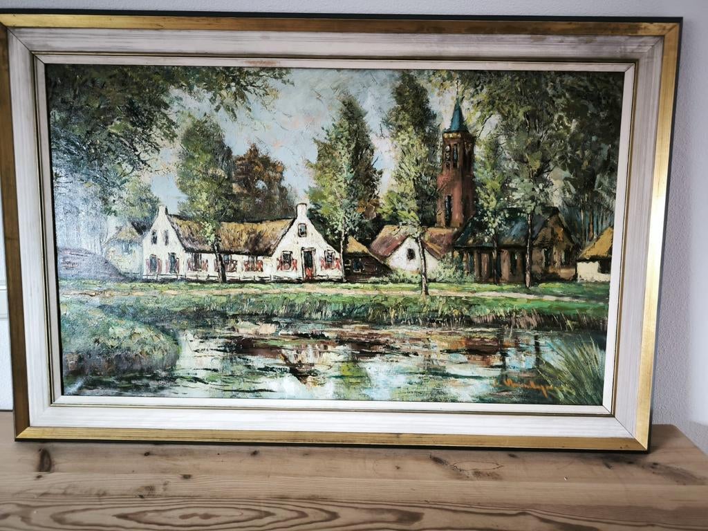 Schilderij van Bonte Paard Laren maat 116 x 75, Ophalen