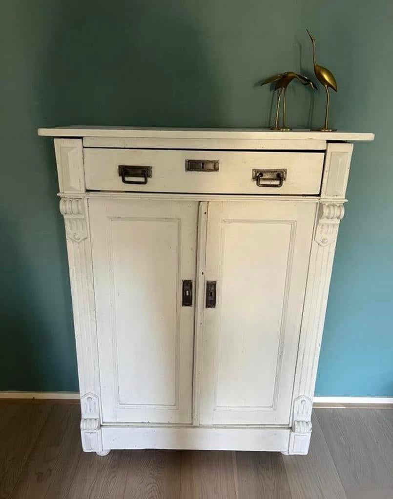 Dressoir, meidenkast, commode smal, halkast wit, Ophalen, Zo goed als nieuw, 25 tot 50 cm