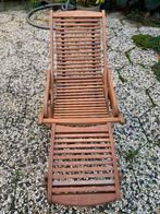 Hardhouten verstelbare ligstoel / deckchair, Tuin en Terras, Ophalen, Zo goed als nieuw, Hout, Inklapbaar