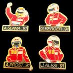 Autocoureur kwartet pins uit '91, Verzenden, Nieuw, Sport, Speldje of Pin