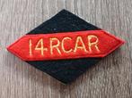 14 RCAR - Royal Canadian Armoured Tank Shoulder Patch, Ophalen of Verzenden, Landmacht, Engeland, Embleem of Badge
