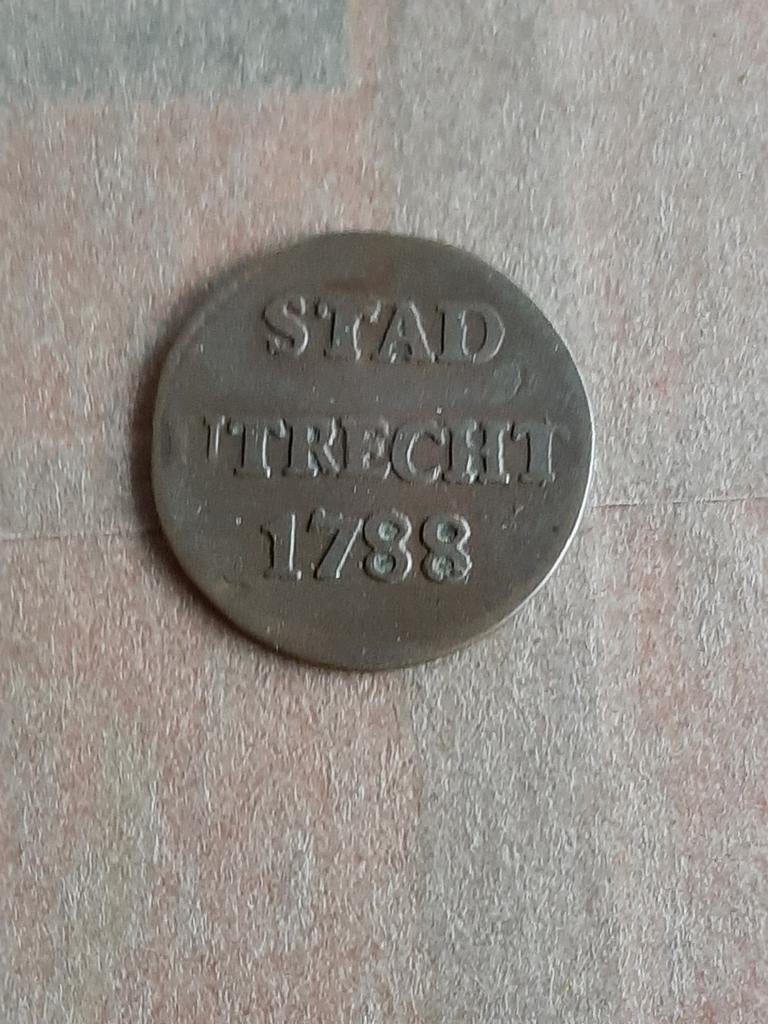Duit stad Utrecht 1788, Postzegels en Munten, Ophalen of Verzenden, Vóór koninkrijk, Overige waardes