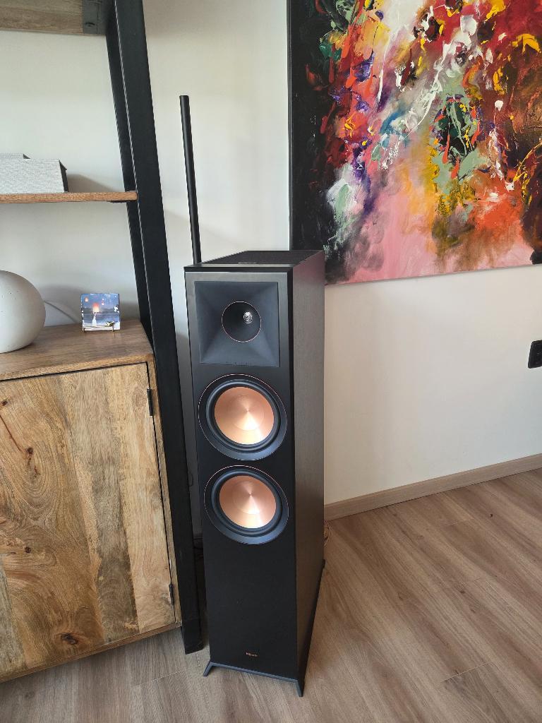 2x Klipsch RP-8060FA, Zo goed als nieuw, 120 watt of meer, Front, Rear of Stereo speakers, Ophalen