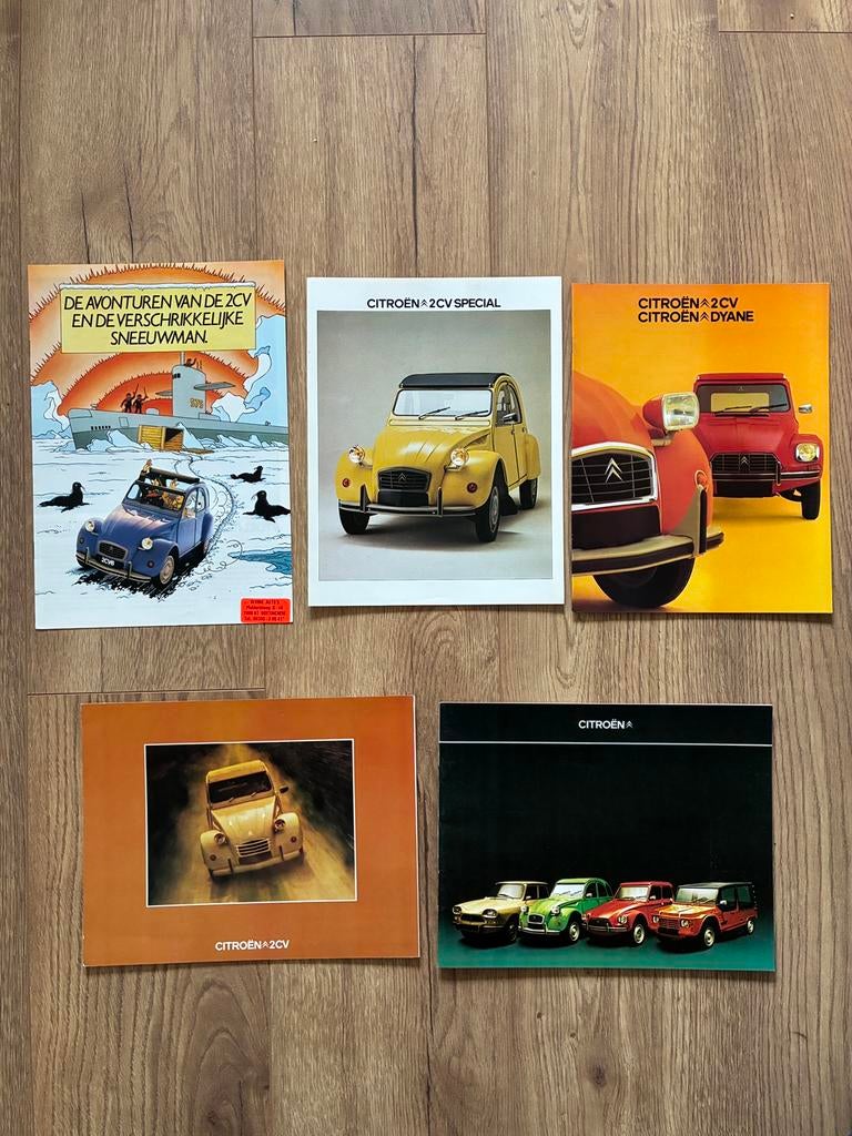 Citroën 2CV brochures - 5 stuks, Boeken, Auto's | Folders en Tijdschriften, Zo goed als nieuw, Citroën, Ophalen of Verzenden