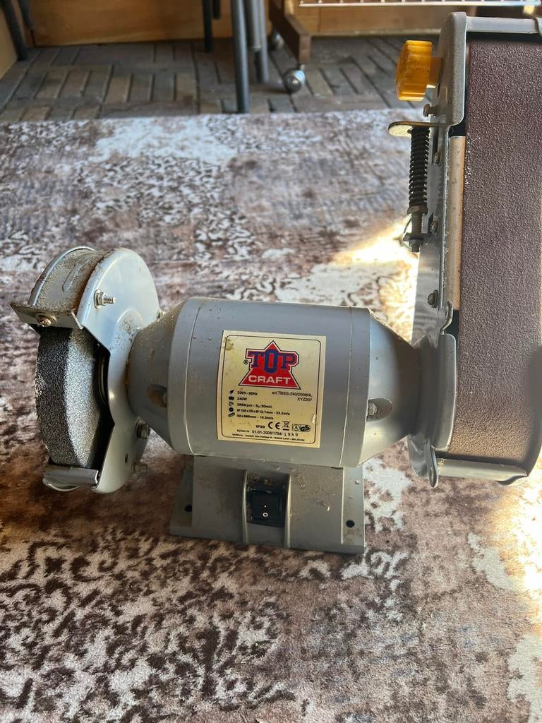 TUP Craft Bank slijpmachine met schuurband, Ophalen, Zo goed als nieuw, Minder dan 700 watt, Werkbankslijpmachine