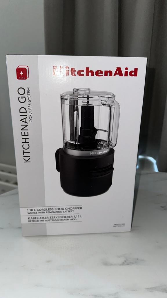 KitchenAid Go Cordless 1.18L draadloze hakmolen/food chopper, 1 tot 2 liter, Ophalen of Verzenden, Nieuw